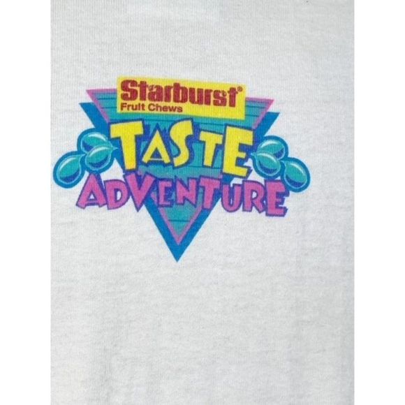 Vintage 1994 Starburst Fruit Candy Tank Top T-Shirt XL White Taste Adventure - Picture 5 of 10
